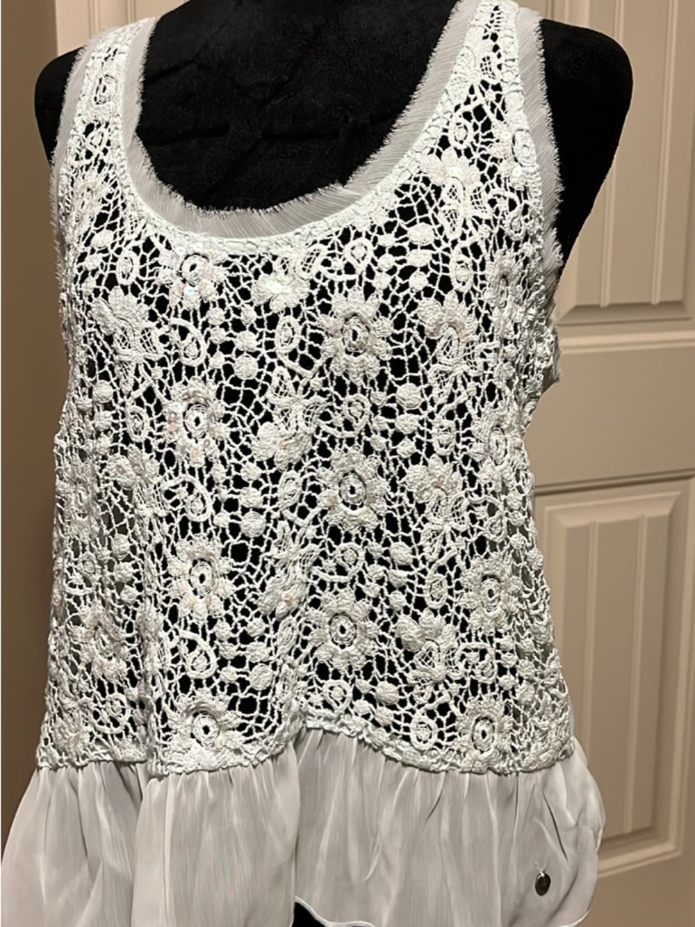 Abercrombie & Fitch pale green Y2K Fairycore Top Tiered Tank